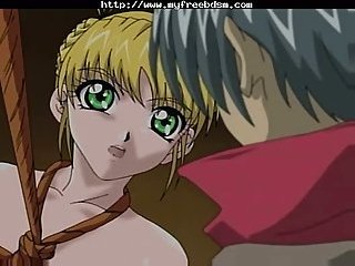 Anime busty slave in bondage