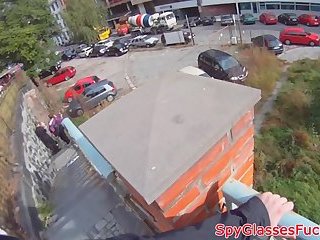 Cockloving babe gets pov fucked in public