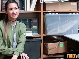 Petite asian teen thief likes her punishment