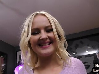 POV pantyfetish HJ babe gives closeup footjob and HJ session