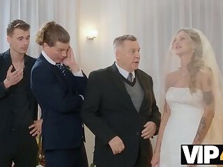 VIP4K. Olivia Sparkle in a wedding dress and veil caught on camera fucking