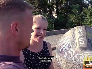 Outdoor public German amateur gets fucked by sex date