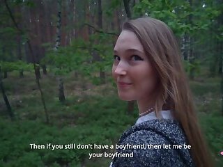 Powerful cumshot all over the face of a sexy nymphomaniac in the forest &lpar;part 2&rpar;