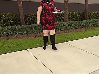 Big Ass Real Estate Agent in Short Mini Dress Doing Property I...ons with Legs Open - Hot BBW SSBBW